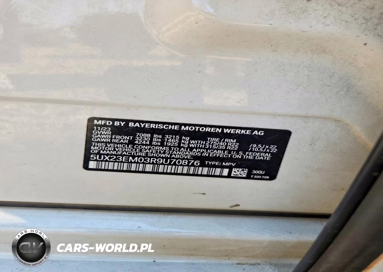 2024 BMW X7 xDrive40I VIN:5UX23EM03R9U70876 - 12