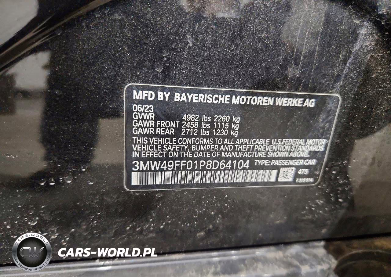 2023 BMW M340Xi VIN:3MW49FF01P8D64104 - 12