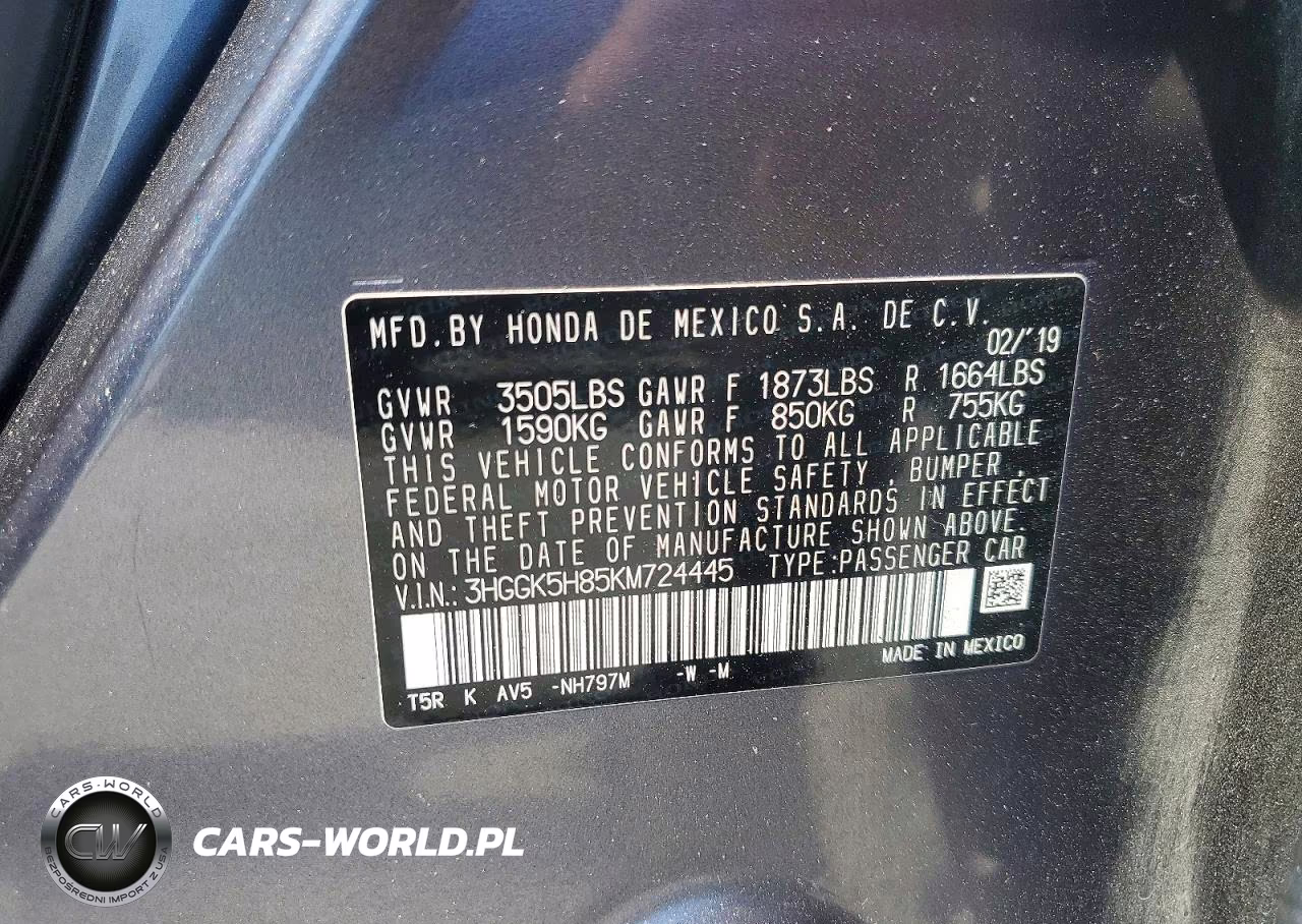 2019 Honda Fit Ex VIN:3HGGK5H85KM724445 - 12