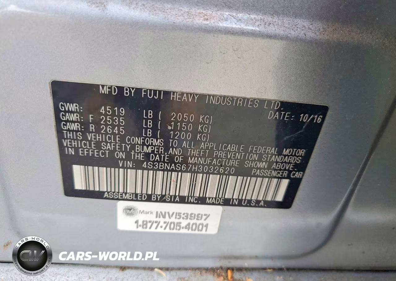 2017 Subaru Legacy Sport VIN:4S3BNAS67H3032620 - 12