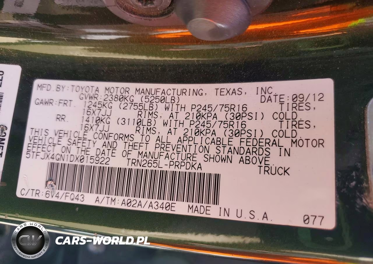 2013 Toyota Tacoma Double Cab VIN:5TFJX4GN1DX015922 - 12