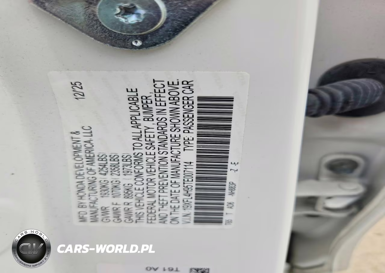 2026 Honda Civic Sport Touring VIN:19XFL4H95TE007114 - 12