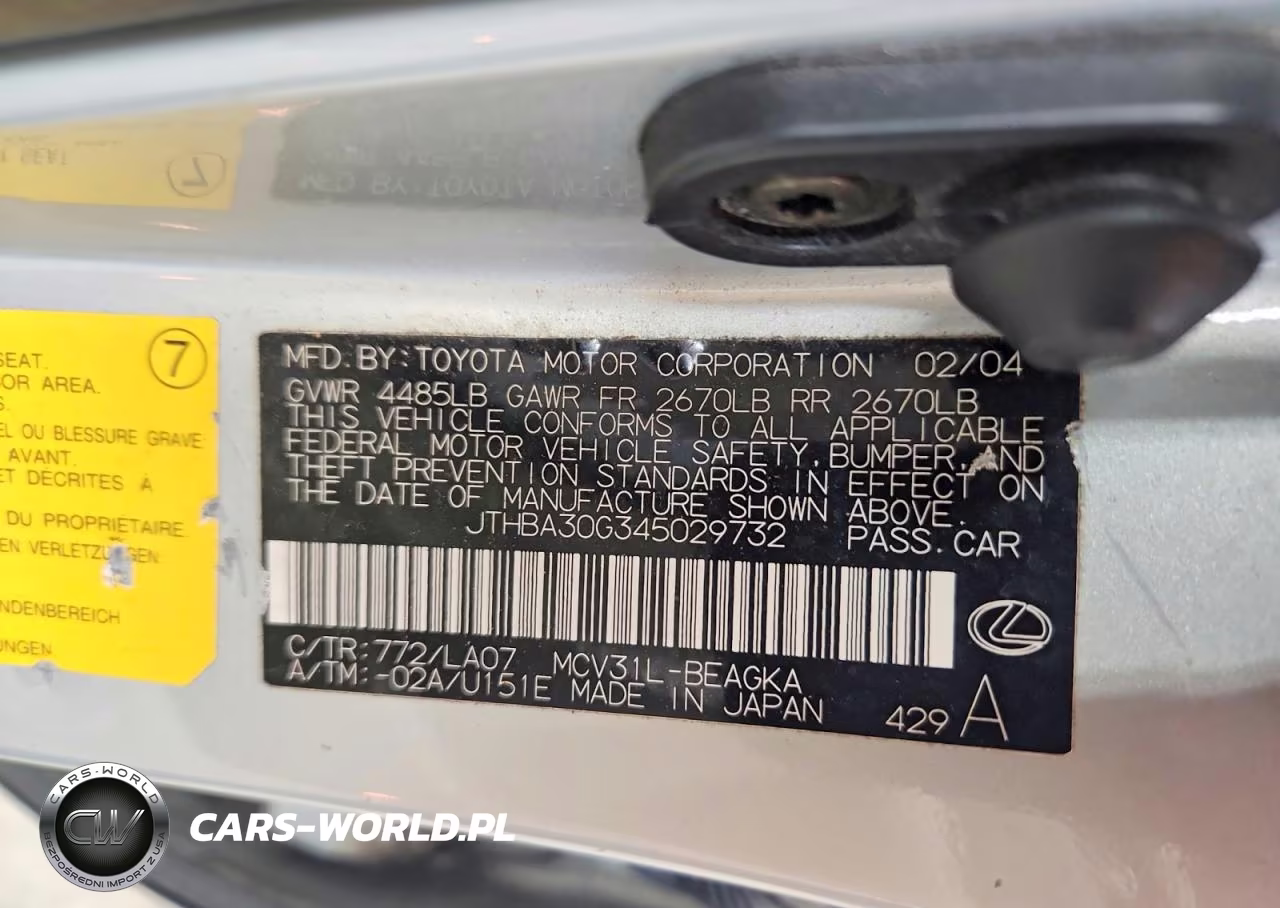 2004 Lexus Es 330 VIN:JTHBA30G345029732 - 12