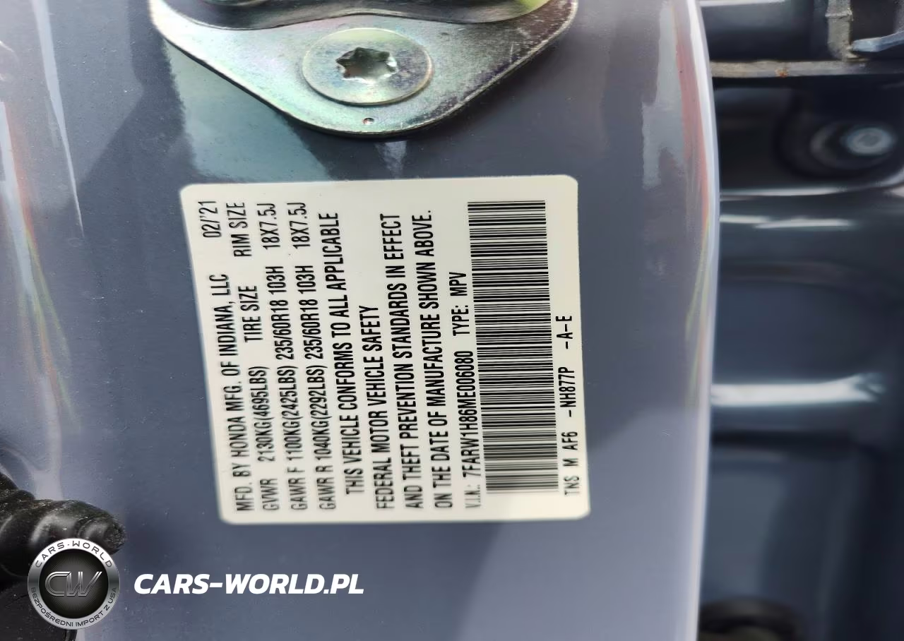2021 Honda Cr-V Exl VIN:7FARW1H86ME006080 - 13