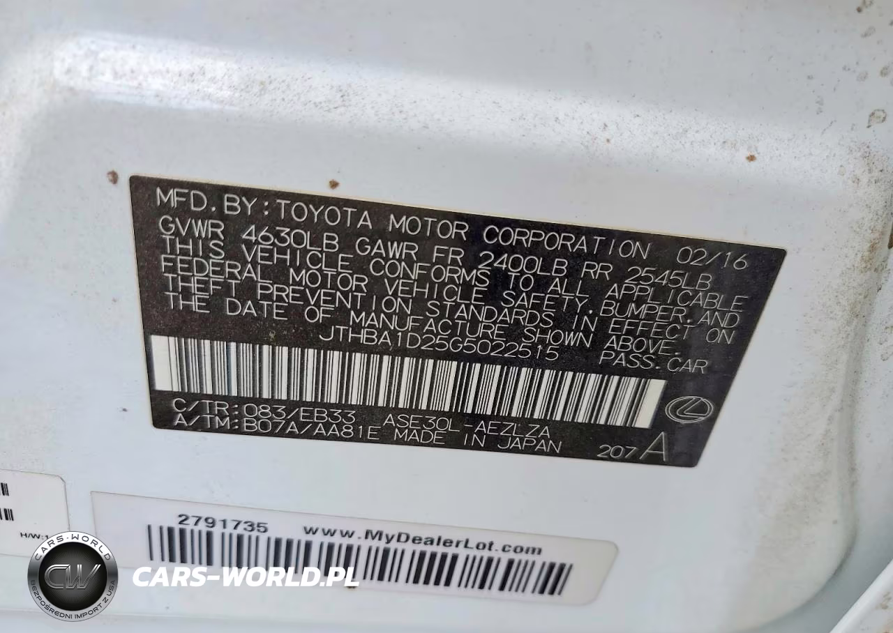 2016 Lexus Is 200T VIN:JTHBA1D25G5022515 - 12