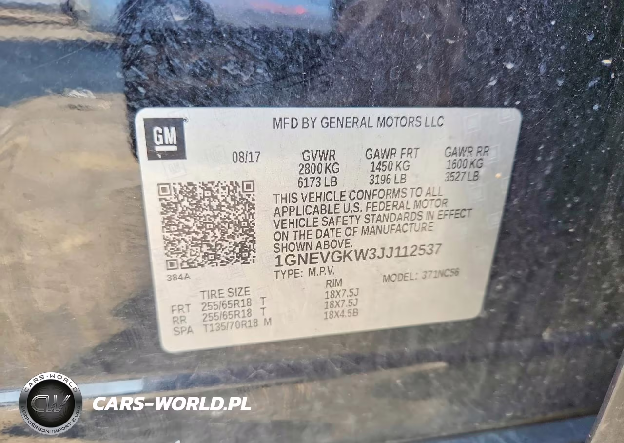 2018 Chevrolet Traverse Lt VIN:1GNEVGKW3JJ112537 - 12
