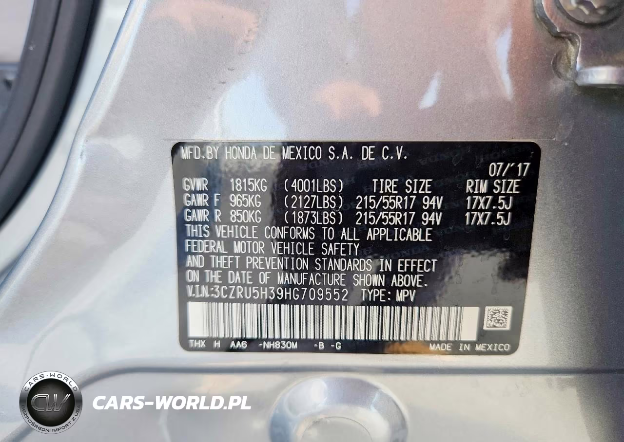 2017 Honda Hr-V Lx VIN:3CZRU5H39HG709552 - 13
