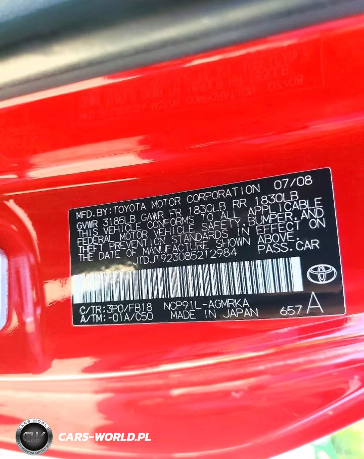 2008 Toyota Yaris Base VIN:JTDJT923085212984 - 12