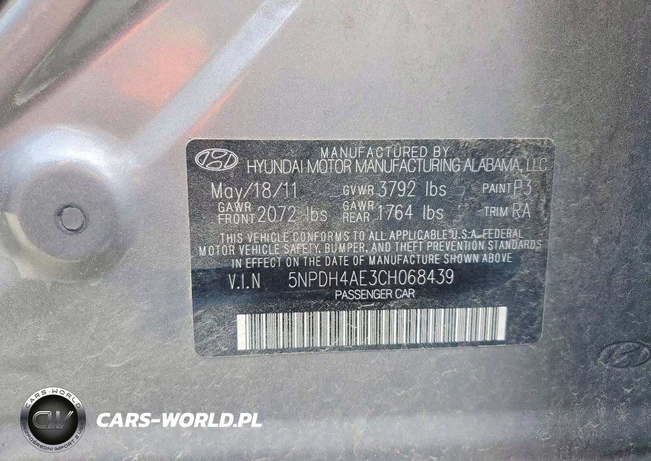 2012 Hyundai Elantra Gls VIN:5NPDH4AE3CH068439 - 12