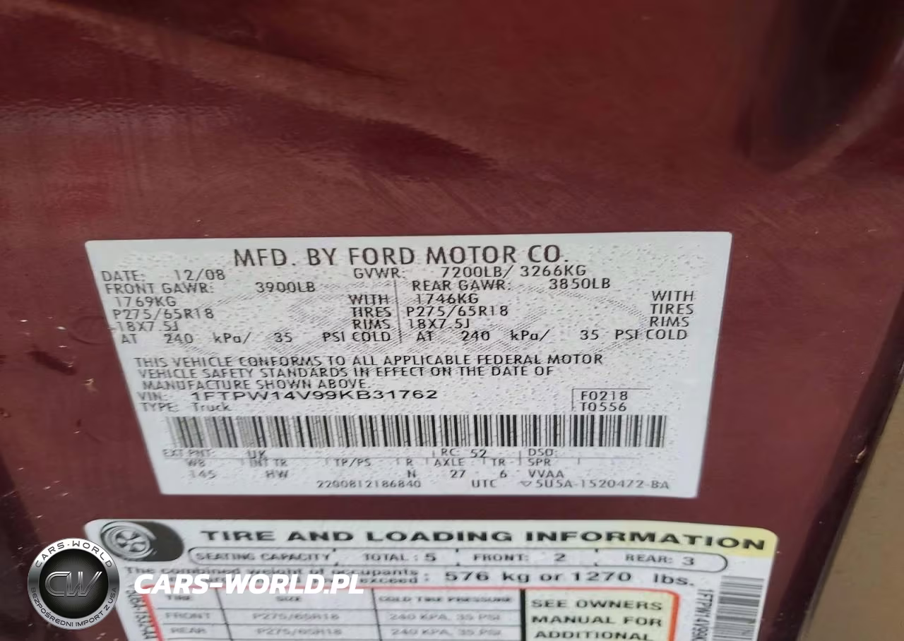2009 Ford F150 Supercrew VIN:1FTPW14V99KB31762 - 12