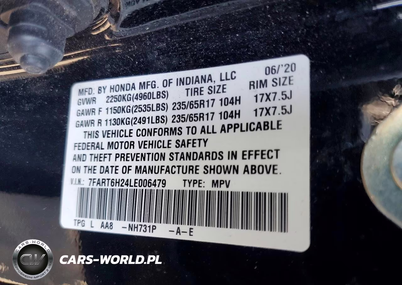 2020 Honda Cr-V Lx VIN:7FART6H24LE006479 - 13