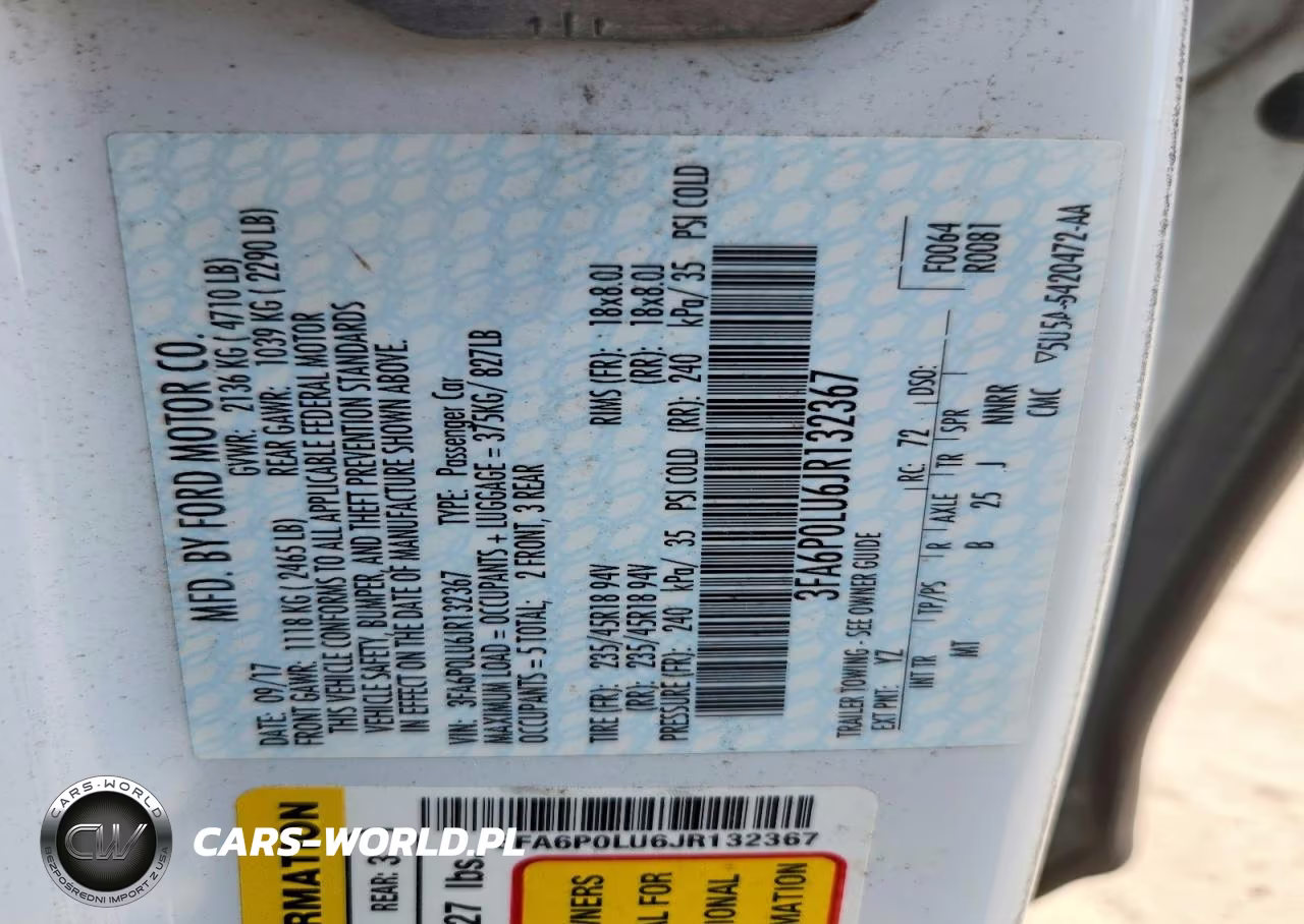 2018 Ford Fusion Se Hybrid VIN:3FA6P0LU6JR132367 - 12