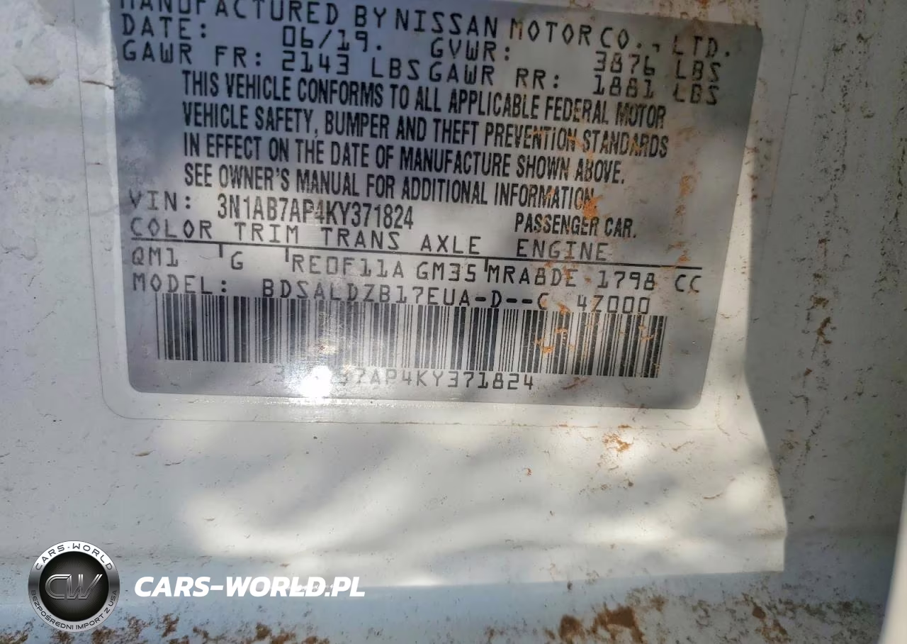2019 Nissan Sentra Sv VIN:3N1AB7AP4KY371824 - 12