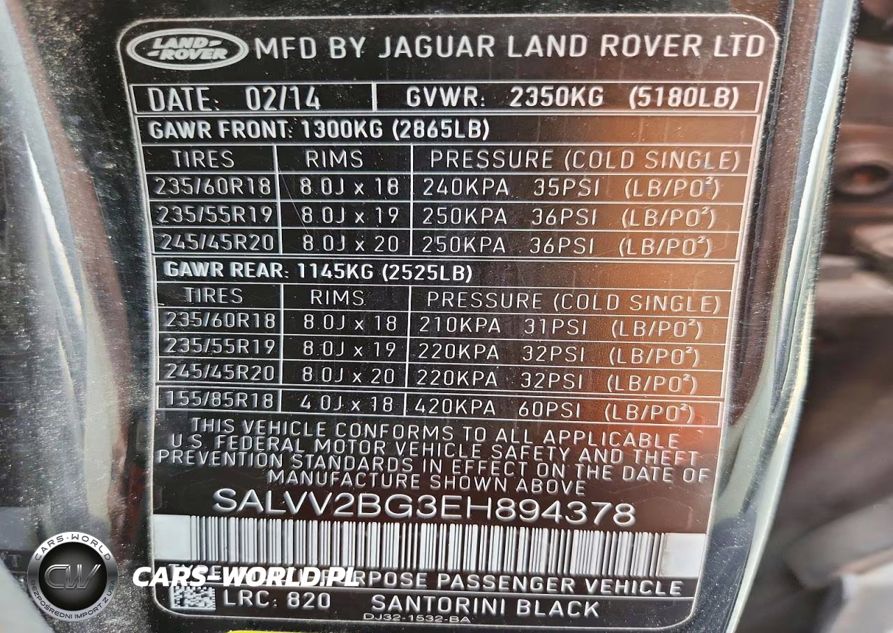 2014 Land Rover Range Rover Evoque Prestige Premium VIN:SALVV2BG3EH894378 - 14