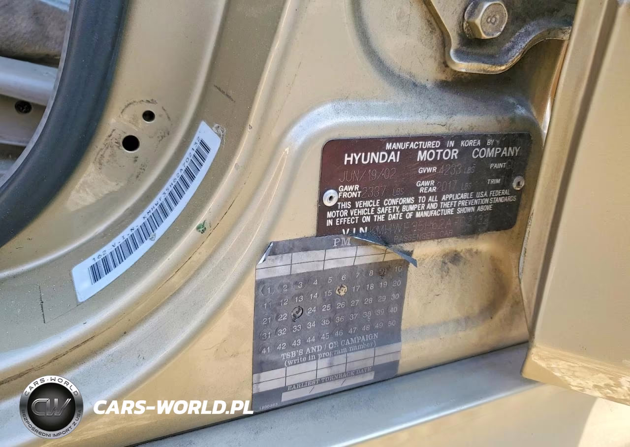 2002 Hyundai Sonata Gls VIN:KMHWF35H62A702132 - 12