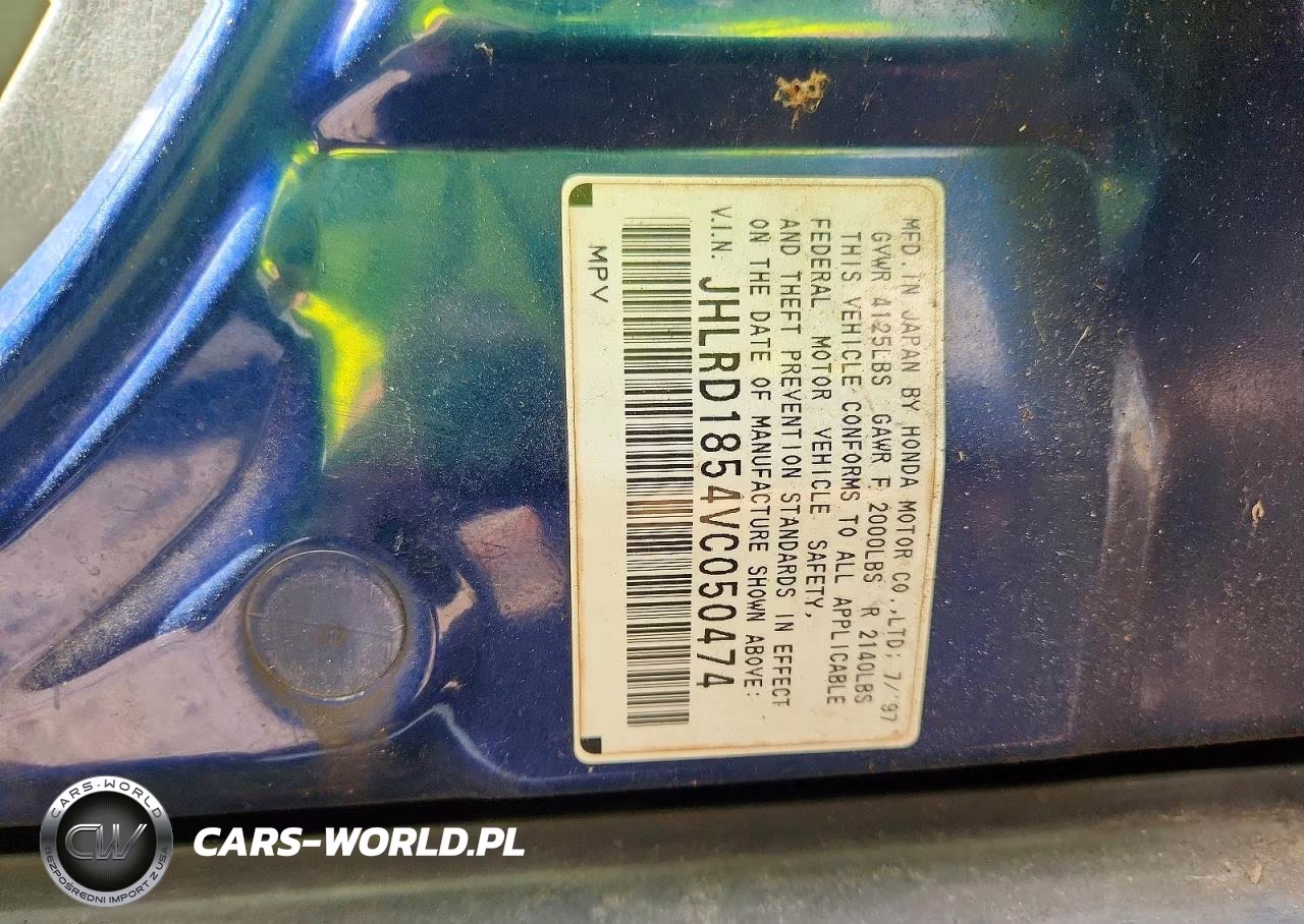 1997 Honda Cr-V Lx VIN:JHLRD1854VC050474 - 13