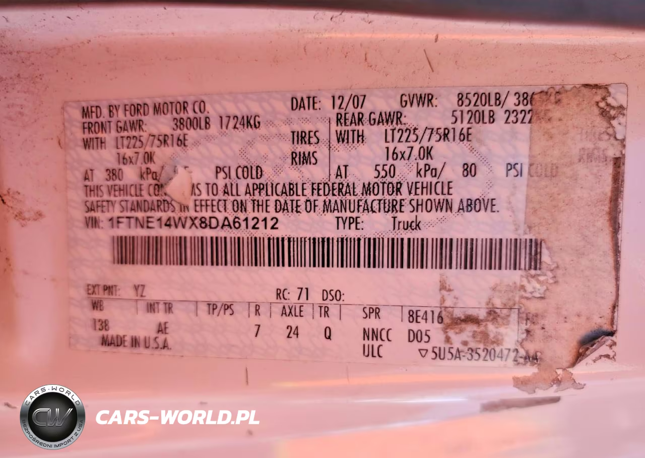 2008 Ford E150 Delivery Van VIN:1FTNE14WX8DA61212 - 13