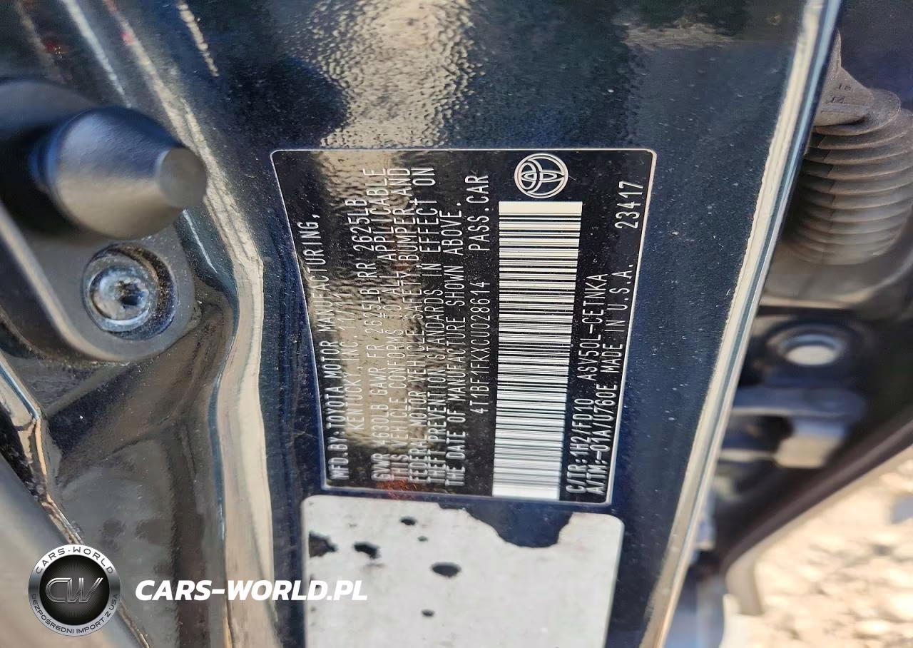 2012 Toyota Camry Le VIN:4T1BF1FKXCU028614 - 12