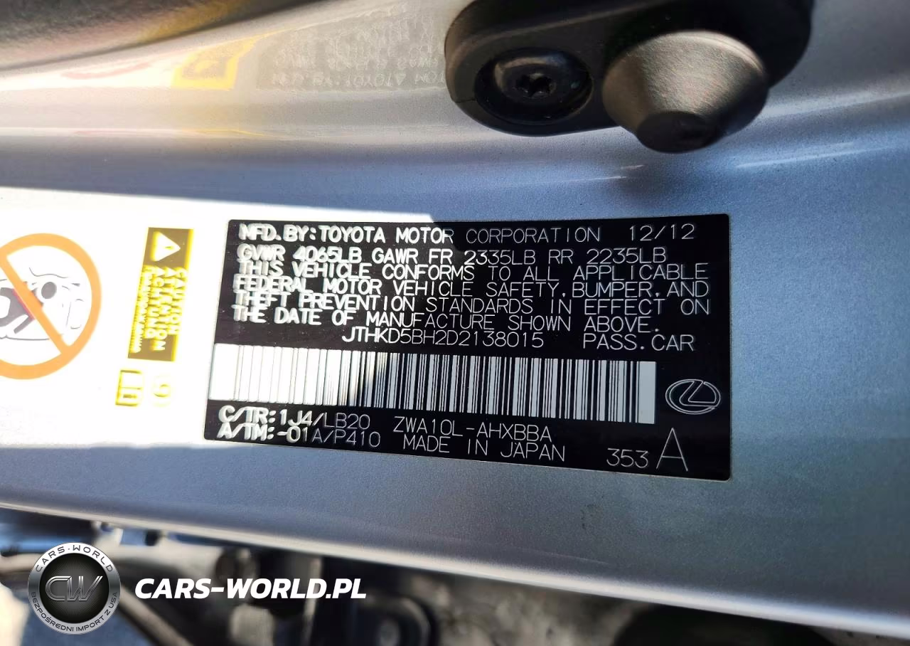 2013 Lexus Ct 200 VIN:JTHKD5BH2D2138015 - 12