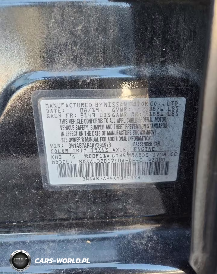 2019 Nissan Sentra Sv VIN:3N1AB7AP4KY394973 - 12