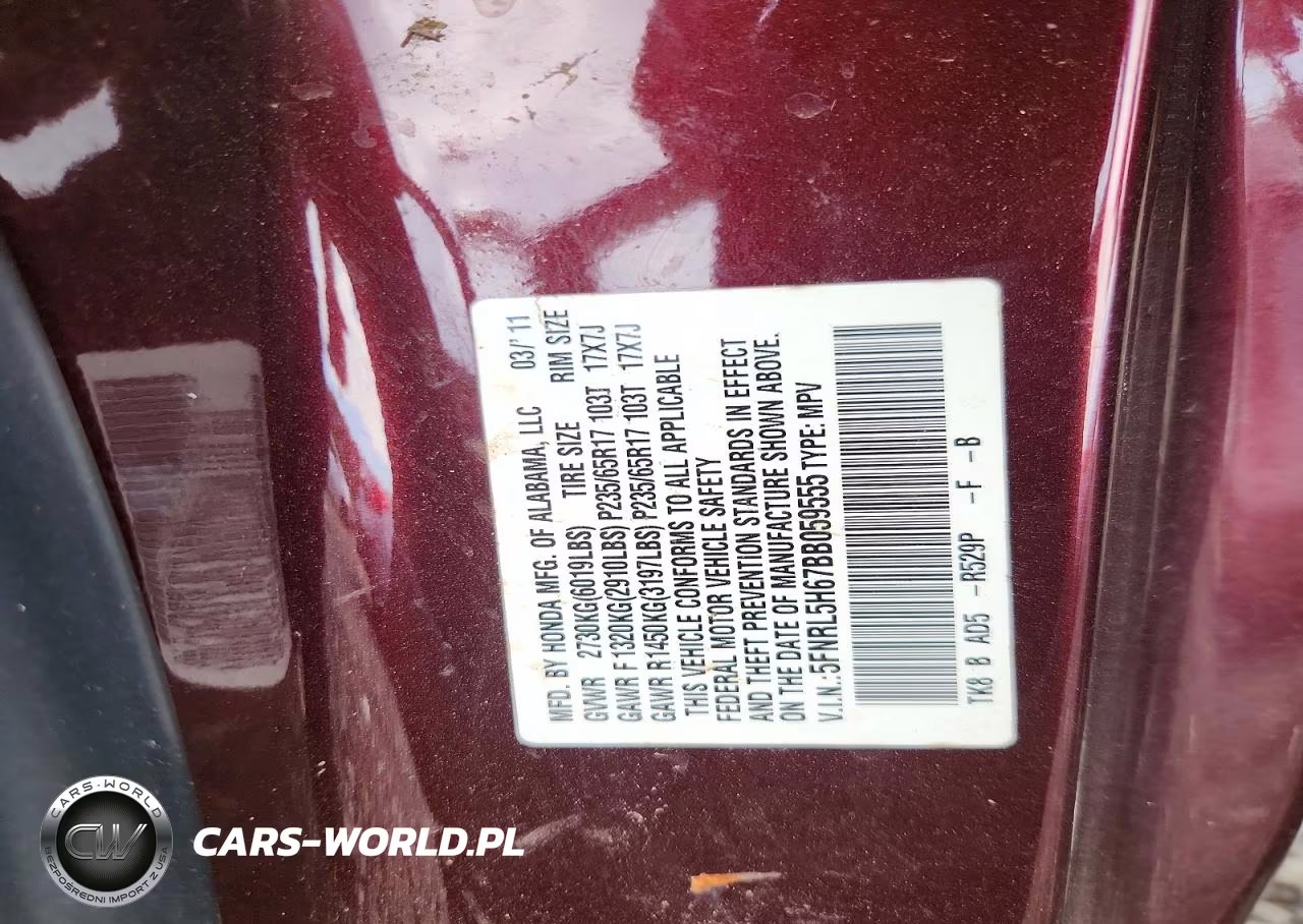 2011 Honda Odyssey Exl VIN:5FNRL5H67BB059555 - 13