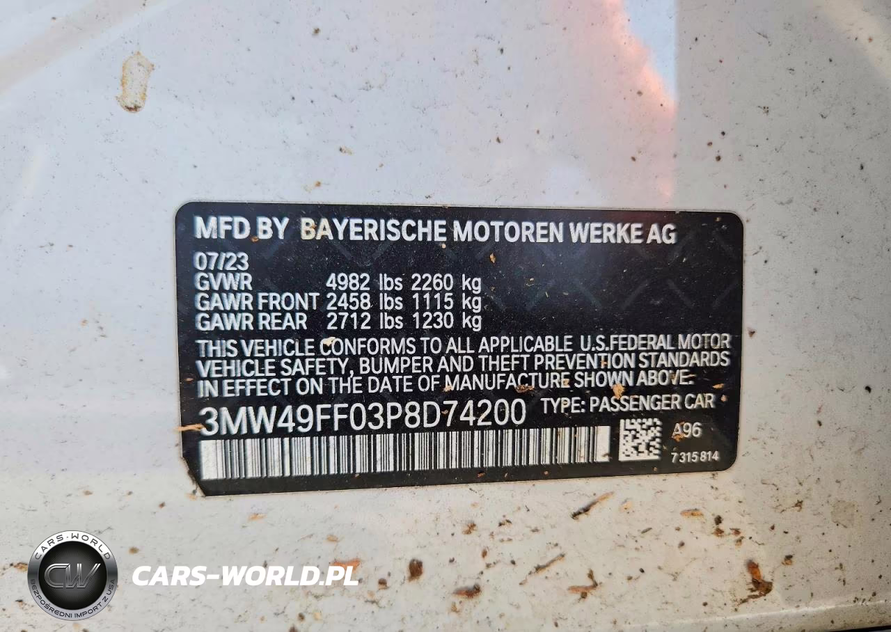 2023 BMW M340Xi VIN:3MW49FF03P8D74200 - 13