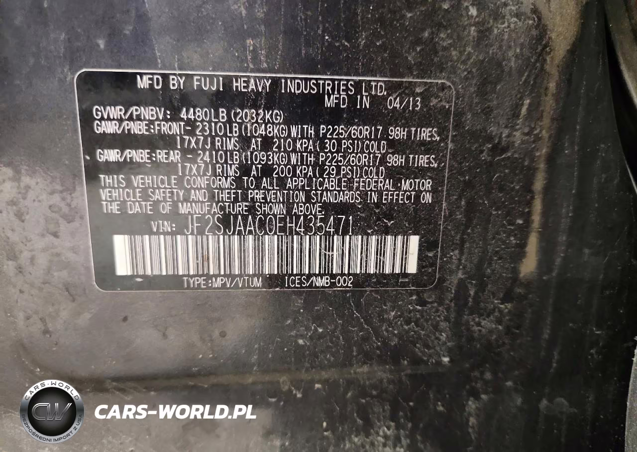 2014 Subaru Forester 2.5I VIN:JF2SJAAC0EH435471 - 13