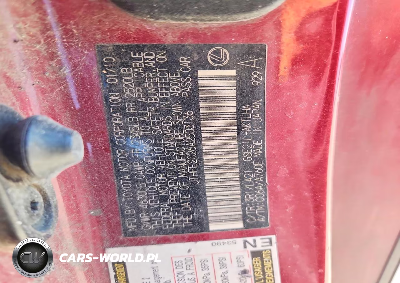 2010 Lexus Is 350 VIN:JTHFE2C26A2503136 - 12