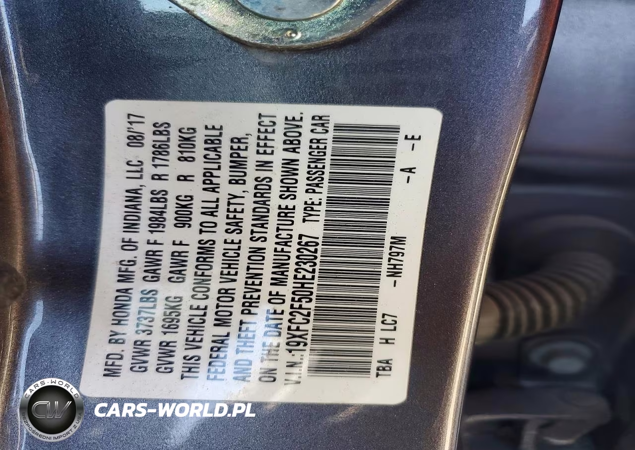 2017 Honda Civic Lx VIN:19XFC2F50HE230267 - 13