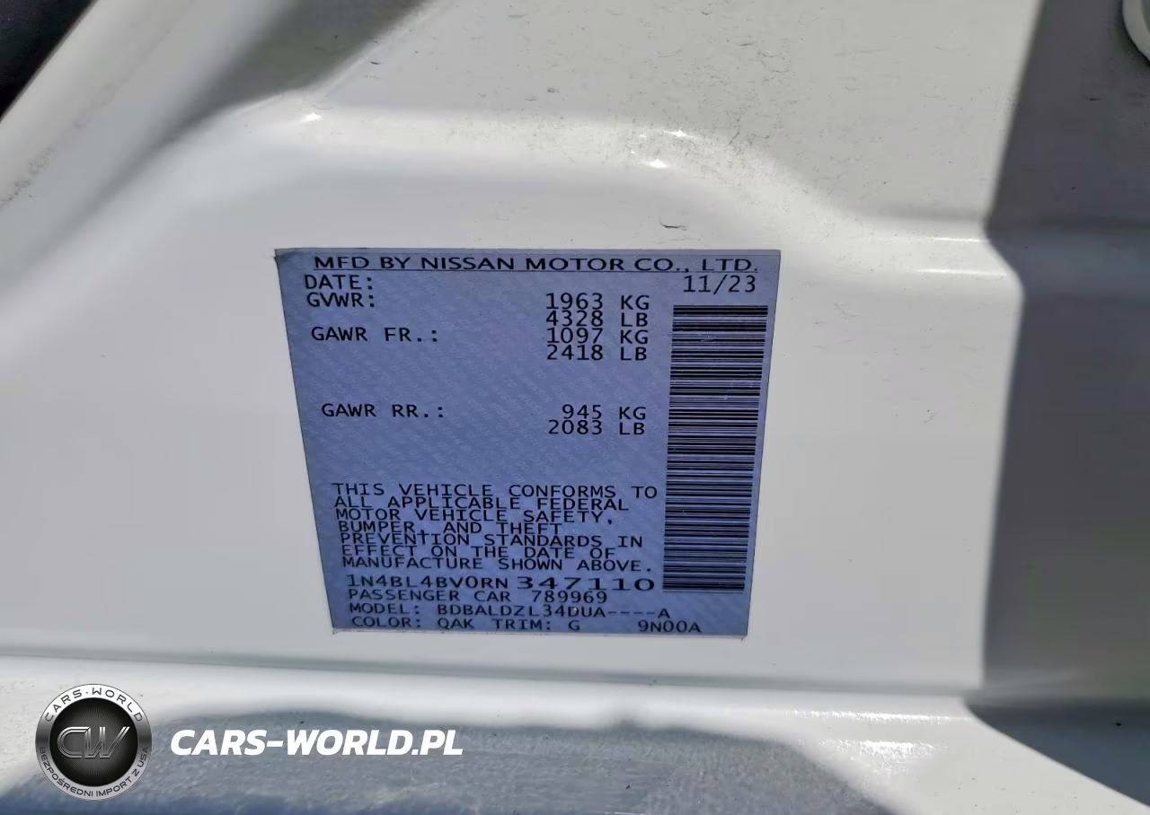2024 Nissan Altima S VIN:1N4BL4BV0RN347110 - 12