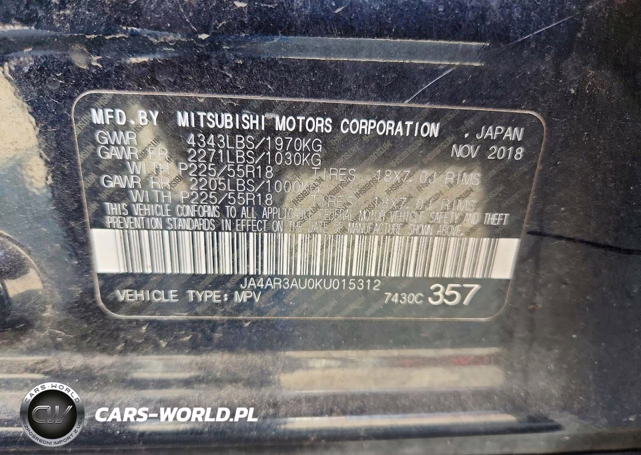 2019 Mitsubishi Outlander Sport Es VIN:JA4AR3AU0KU015312 - 13