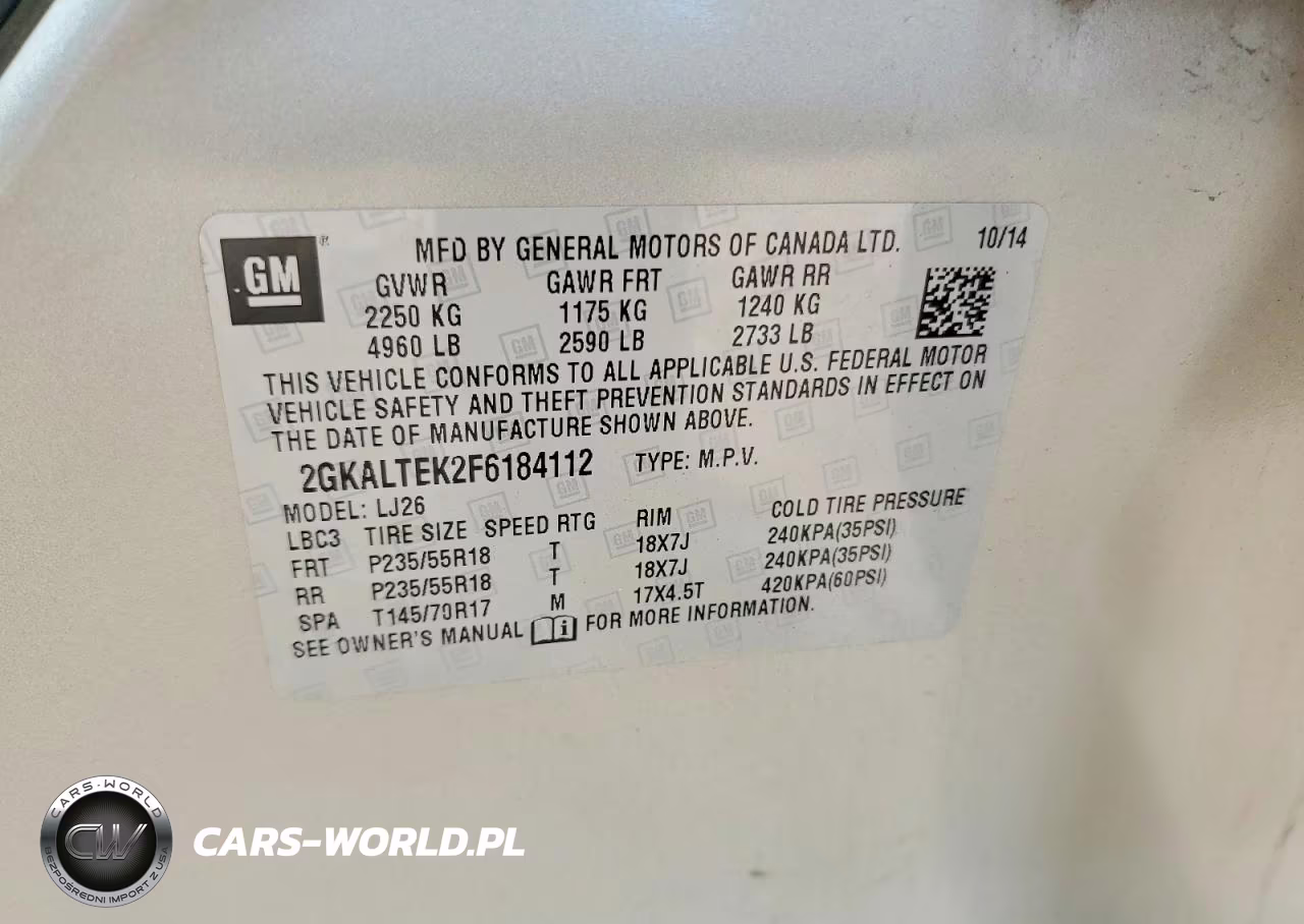 2015 GMC Terrain Slt VIN:2GKALTEK2F6184112 - 13