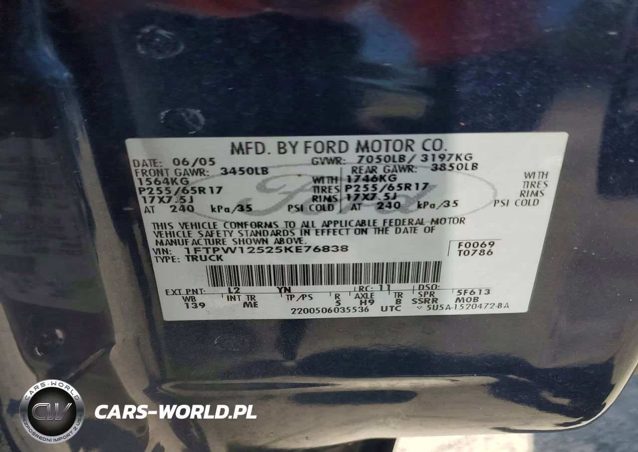 2005 Ford F150 Supercrew VIN:1FTPW12525KE76838 - 12