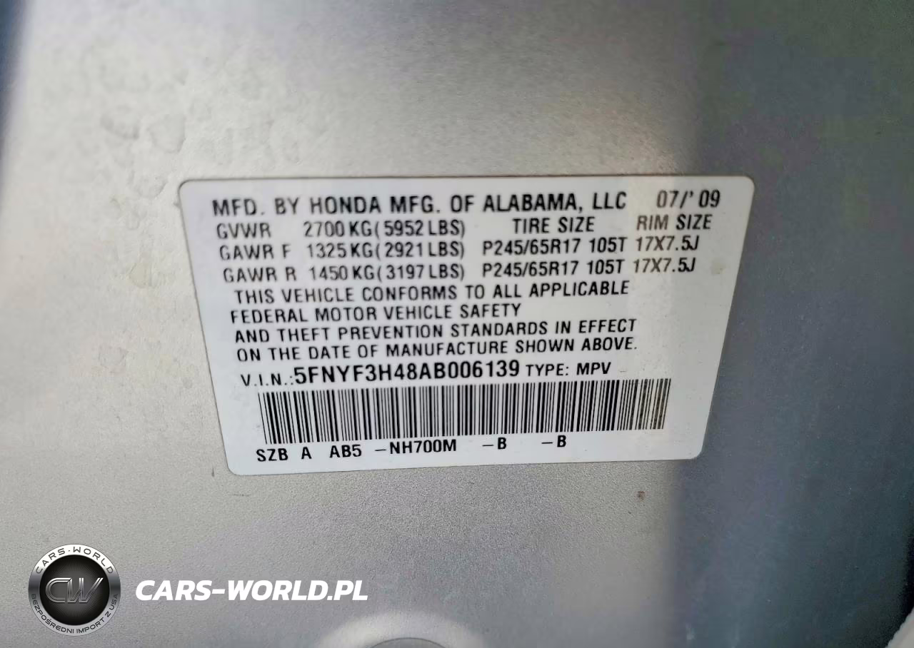 2010 Honda Pilot Ex VIN:5FNYF3H48AB006139 - 13