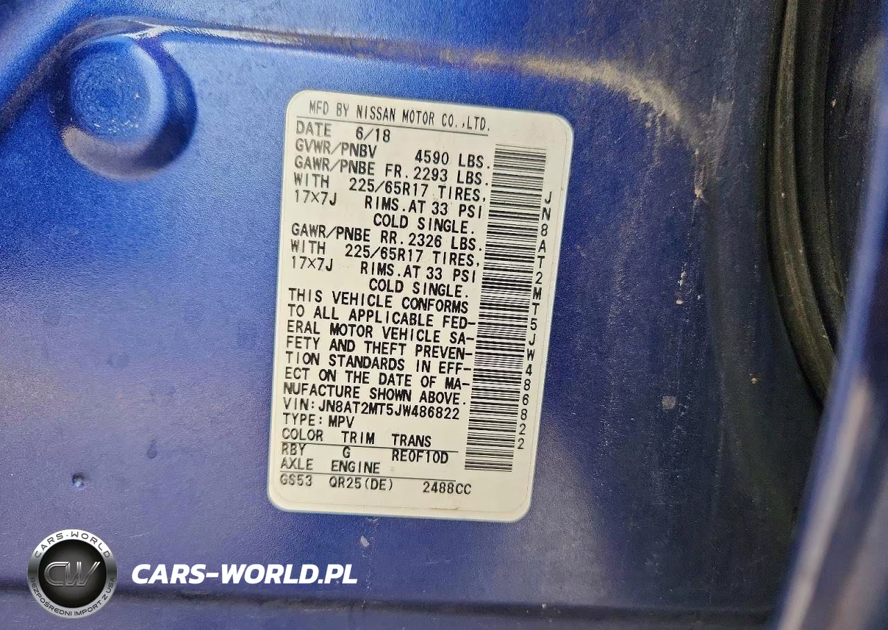 2018 Nissan Rogue Sv VIN:JN8AT2MT5JW486822 - 12
