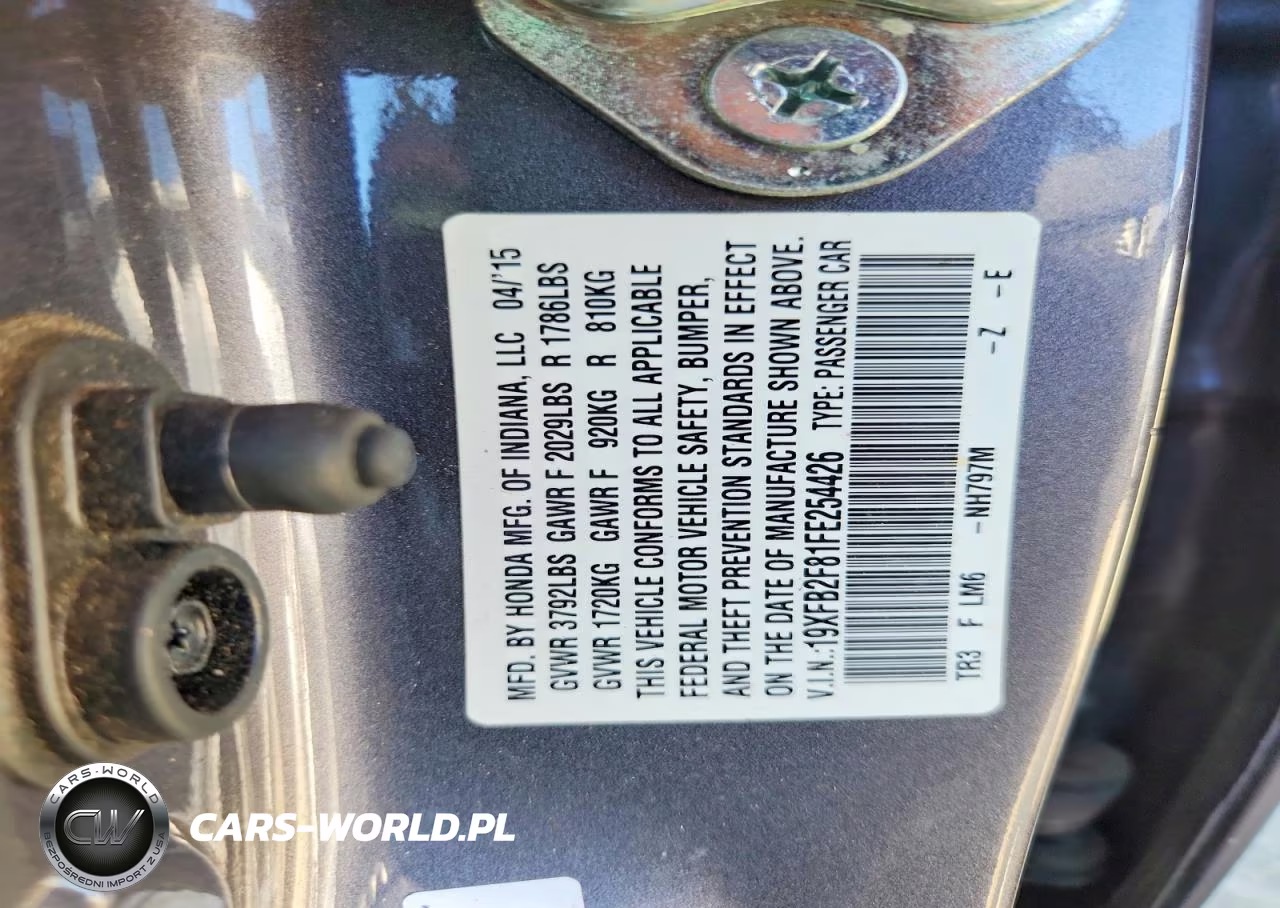2015 Honda Civic VIN:19XFB2F81FE254426 - 12