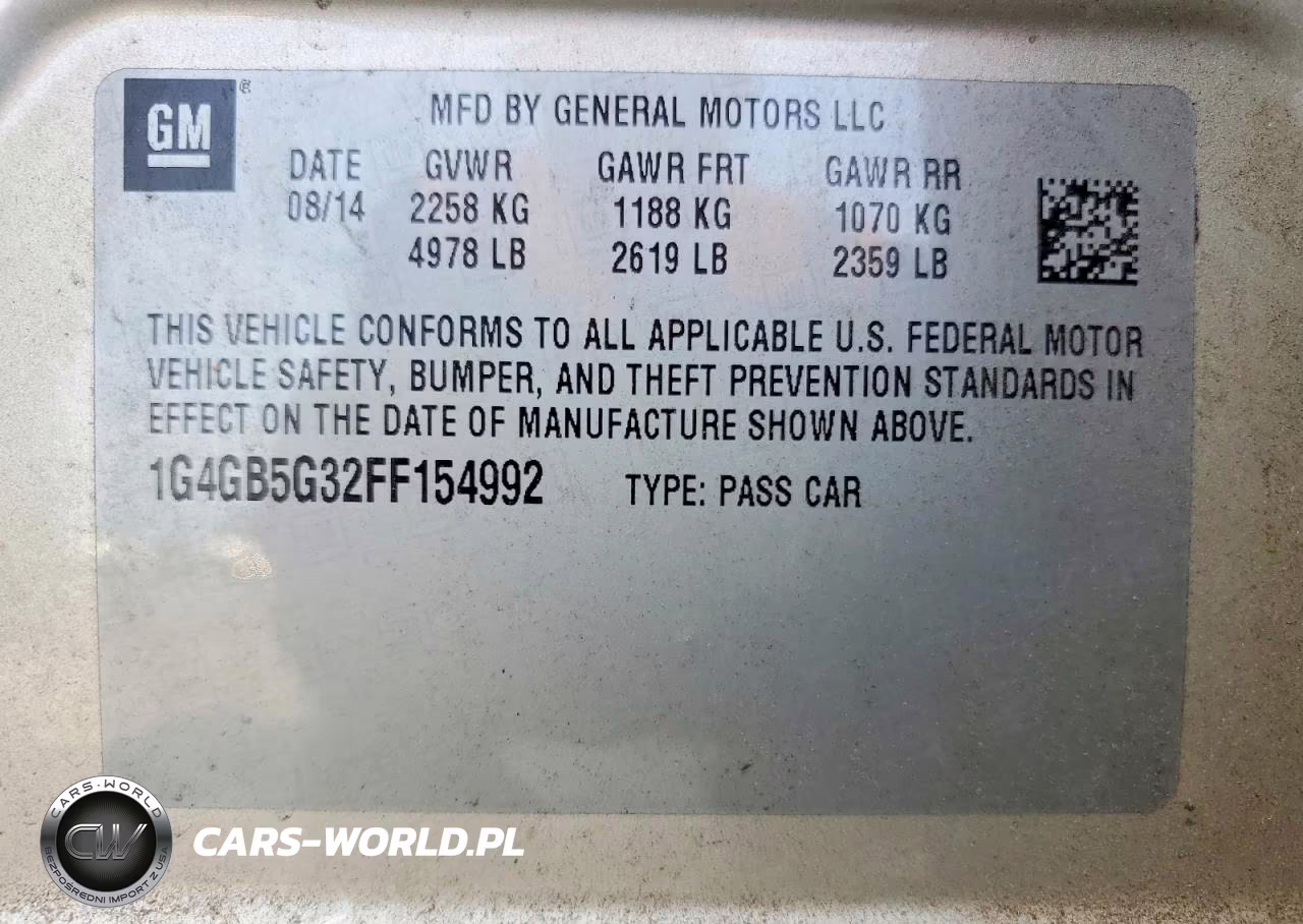 2015 Buick Lacrosse VIN:1G4GB5G32FF154992 - 12