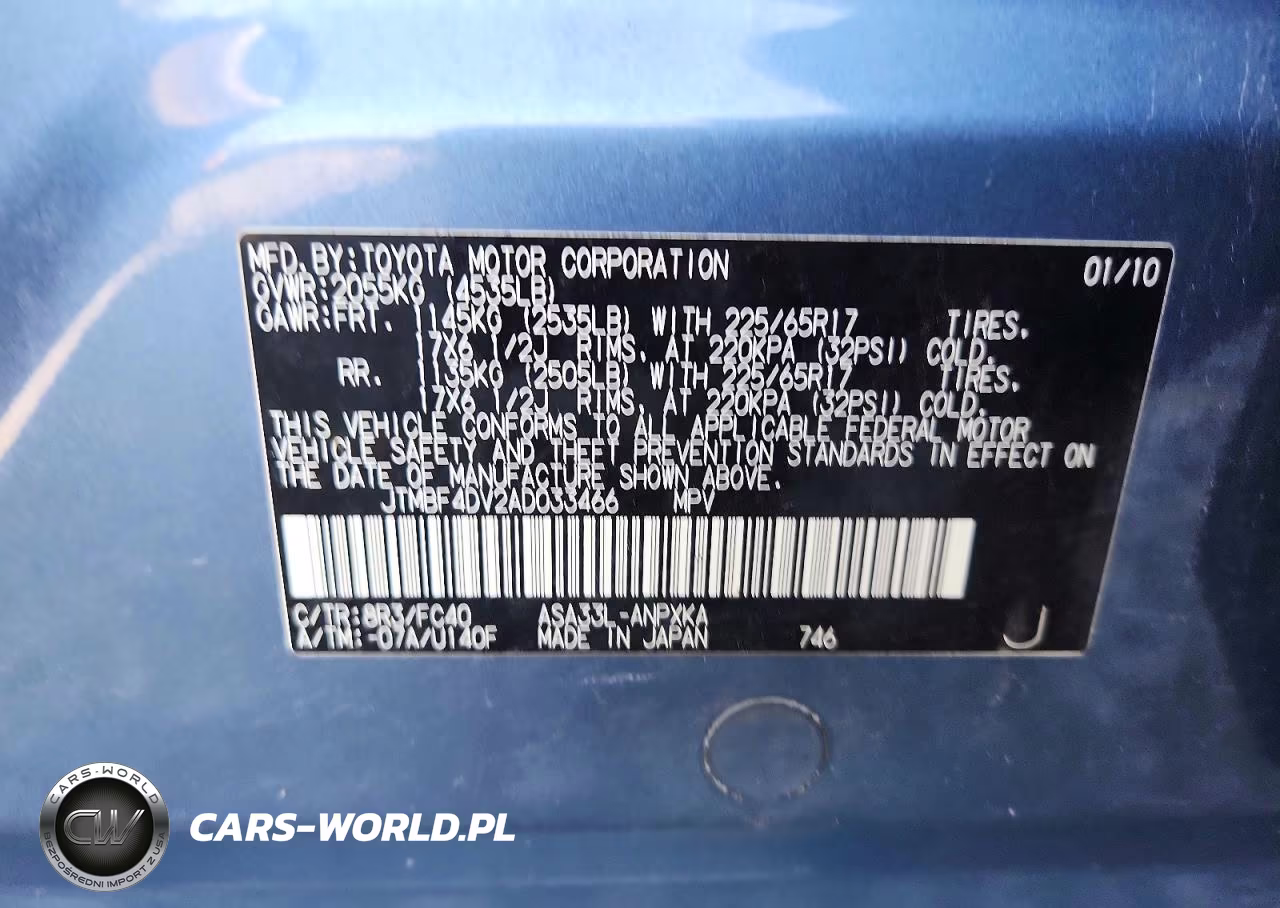 2010 Toyota Rav4 Base VIN:JTMBF4DV2AD033466 - 13