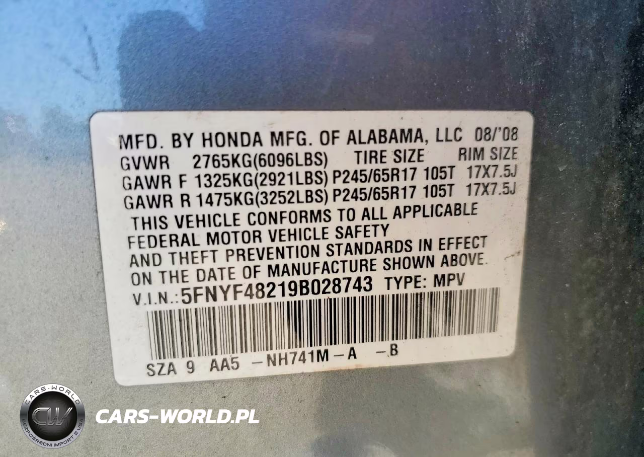 2009 Honda Pilot Lx VIN:5FNYF48219B028743 - 13