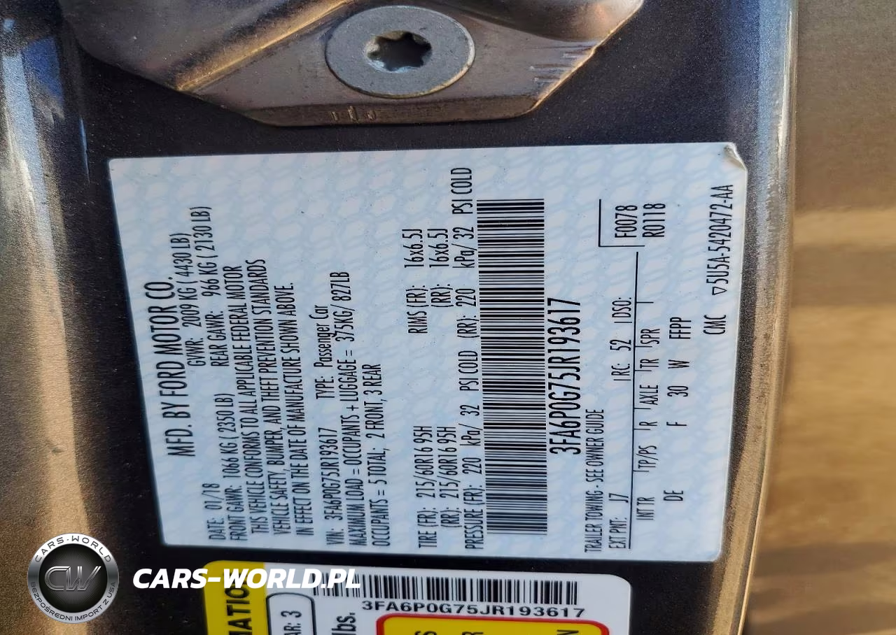 2018 Ford Fusion S VIN:3FA6P0G75JR193617 - 12