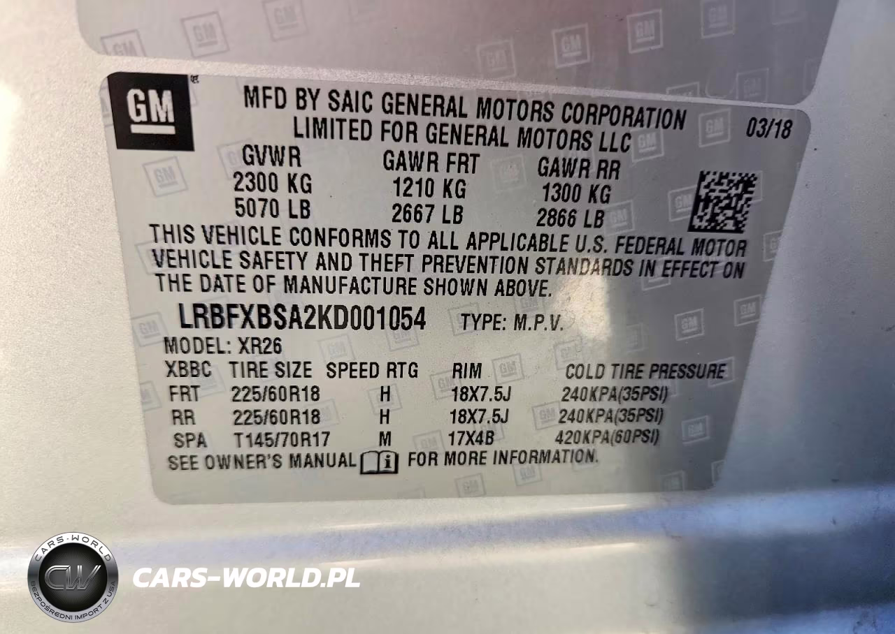 2019 Buick Envision Preferred VIN:LRBFXBSA2KD001054 - 13