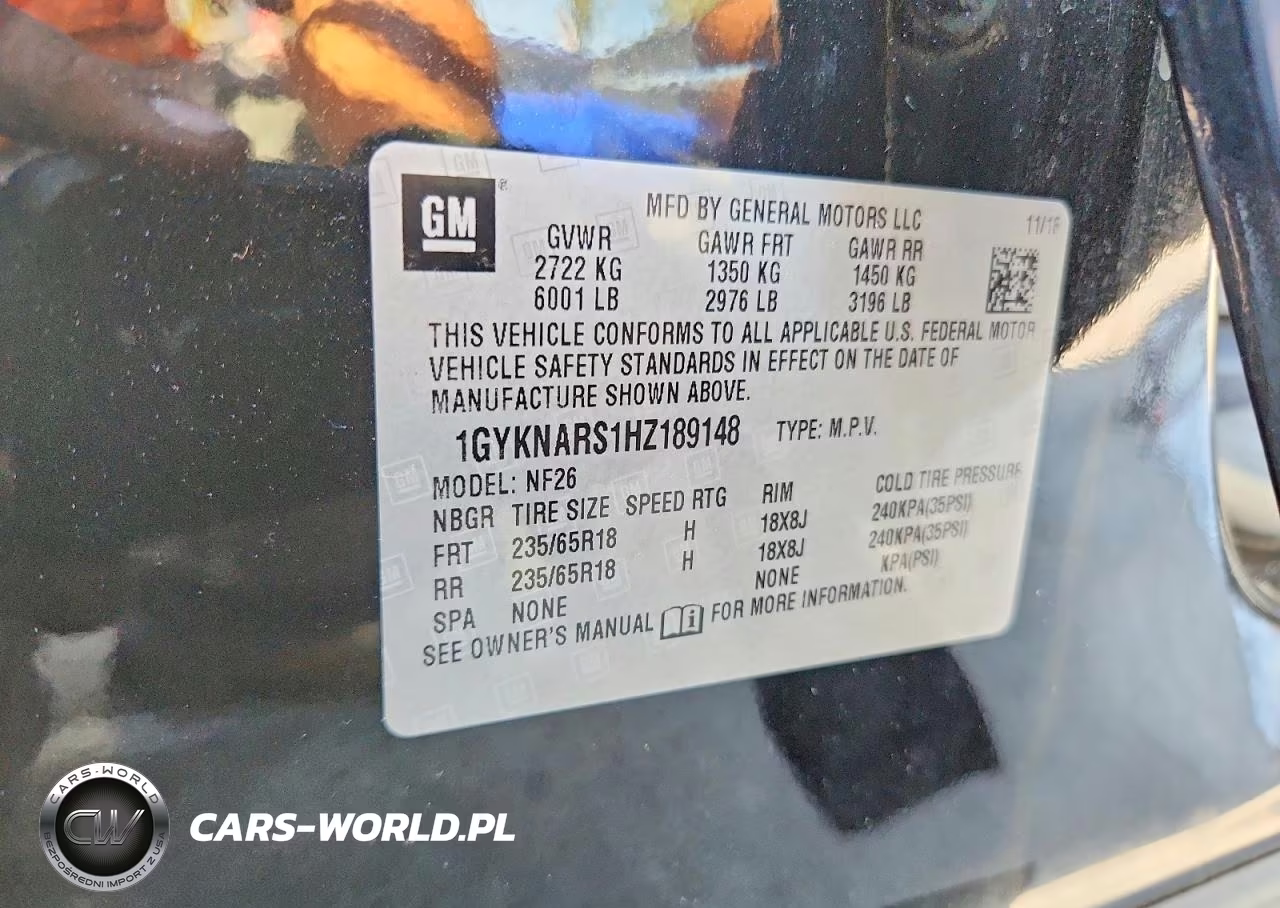 2017 Cadillac Xt5 VIN:1GYKNARS1HZ189148 - 13