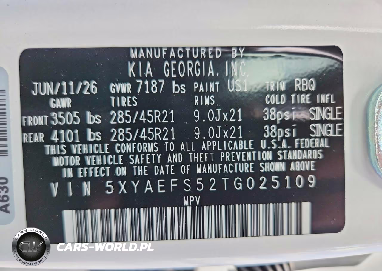 2026 Kia Ev9 Gt Line VIN:5XYAEFS52TG025109 - 14