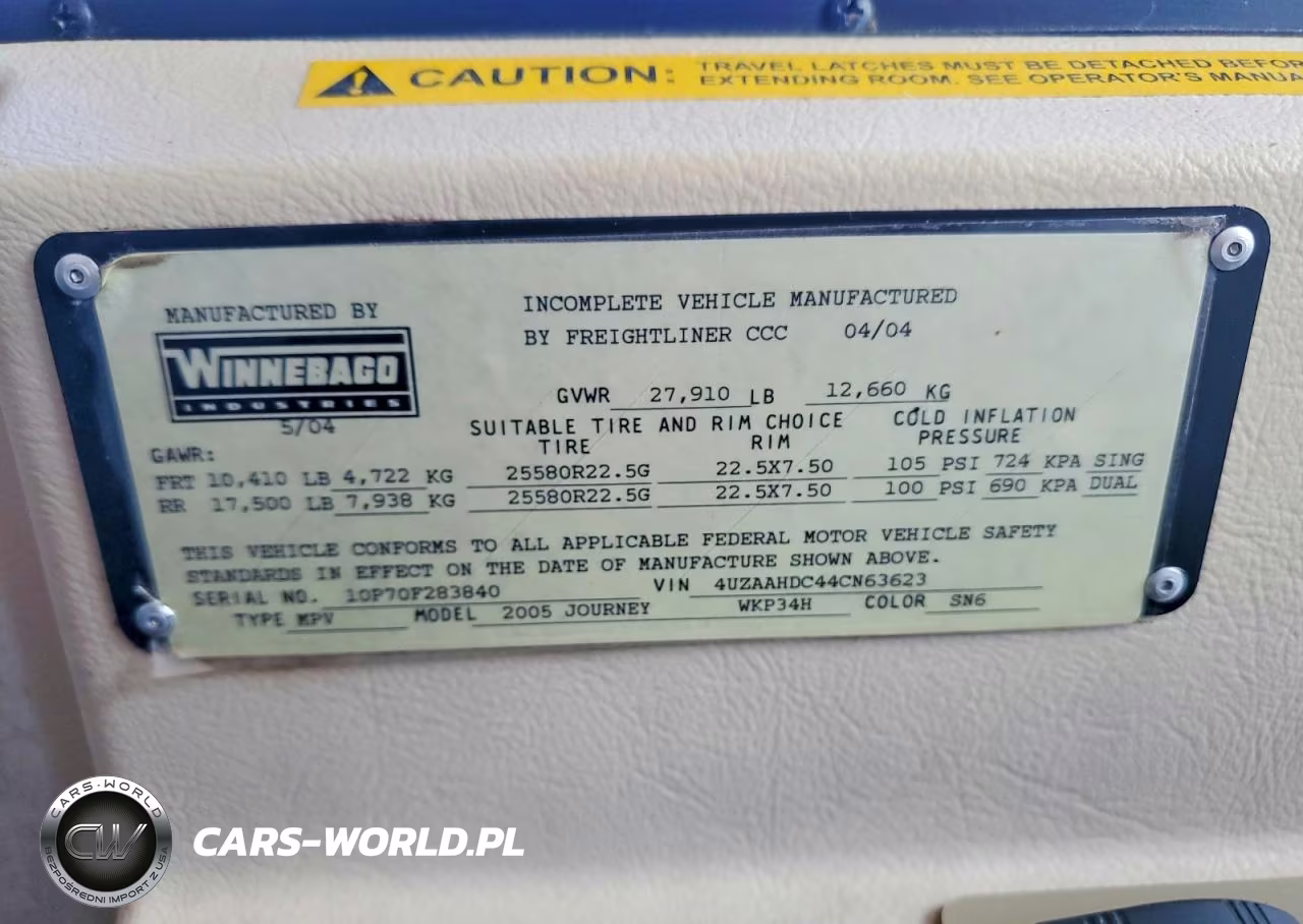 2004 Freightliner Chassis X Line Motor Home VIN:4UZAAHDC44CN63623 - 10