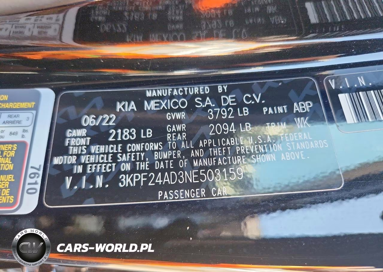 2022 Kia Forte Lxs VIN:3KPF24AD3NE503159 - 12