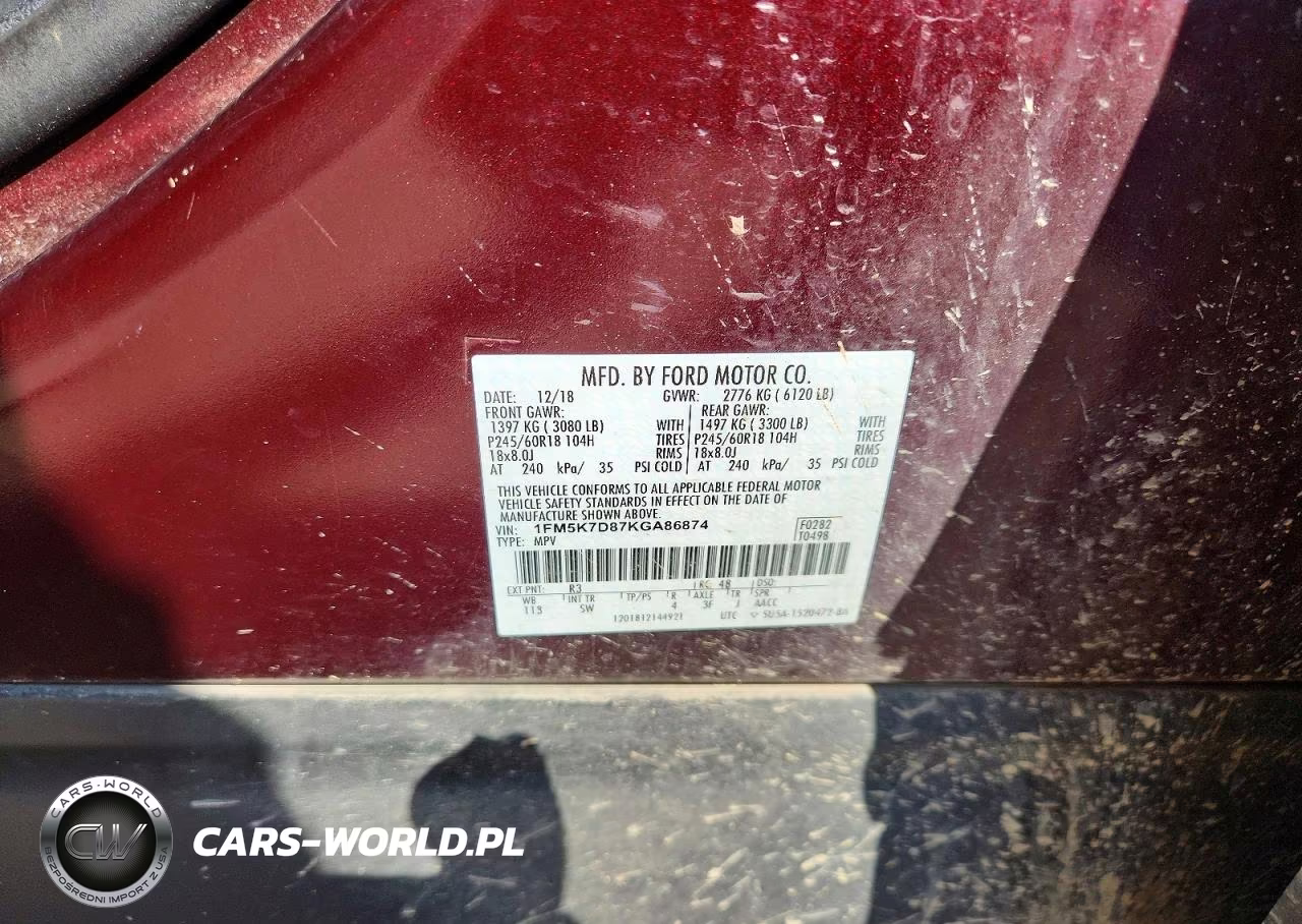 2019 Ford Explorer Xlt VIN:1FM5K7D87KGA86874 - 14