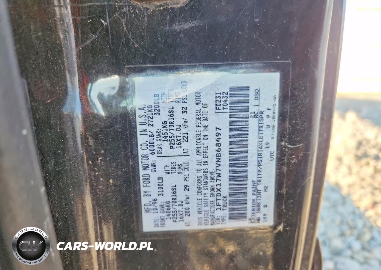 1997 Ford F150 VIN:1FTDX17W7VNB68497 - 12