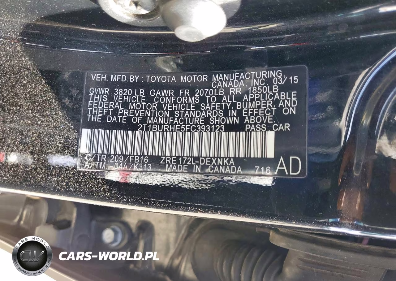 2015 Toyota Corolla Le VIN:2T1BURHE5FC393123 - 13