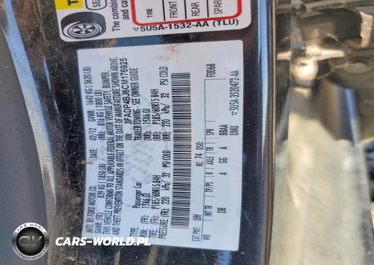 2012 Ford Fiesta Se VIN:3FADP4BJ6CM176925 - 12