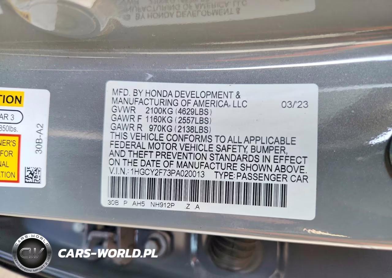2023 Honda Accord Hybrid Sport-L VIN:1HGCY2F73PA020013 - 12